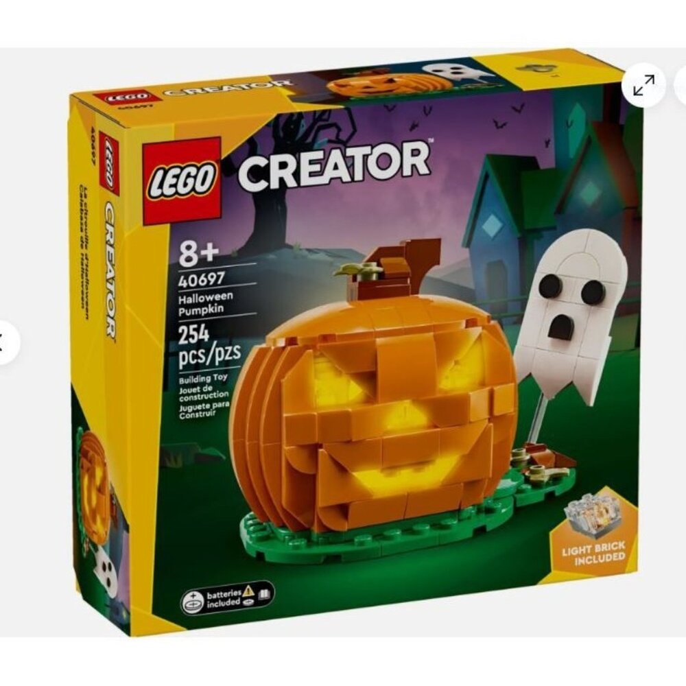 Lego Creator 40697 Halloween Pumpkin with Light Brick! 254 pc.